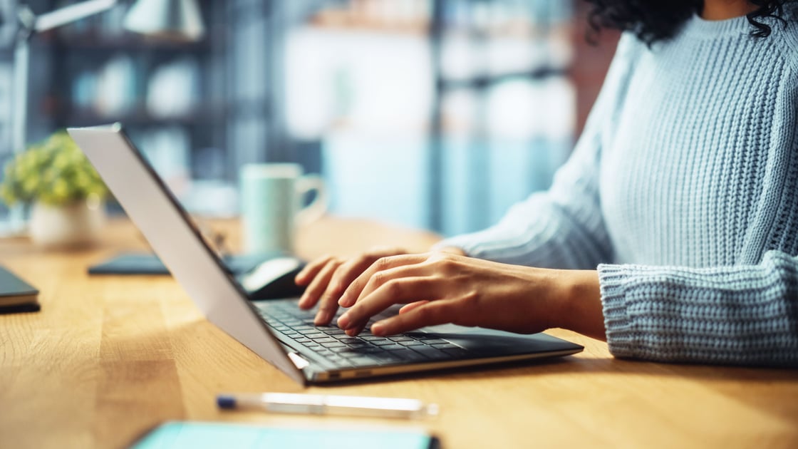 Woman-on-Computer-Spring-Cleaning