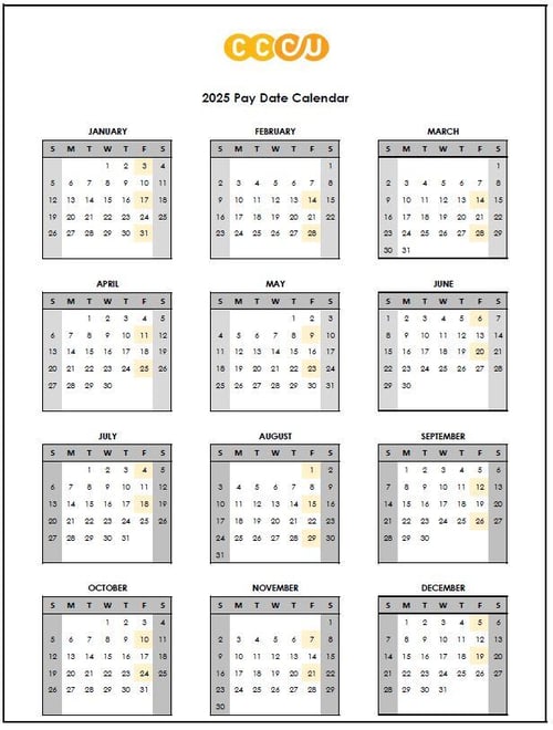 pay date calendar